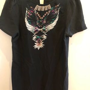 Little black dress with embellished print